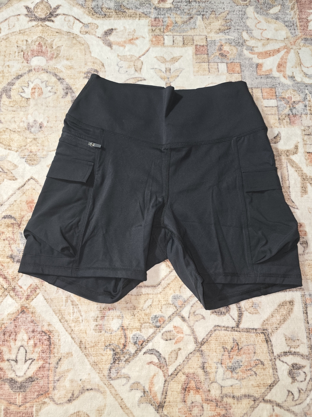 Women's Black Performance Stretch Cargo Shorts